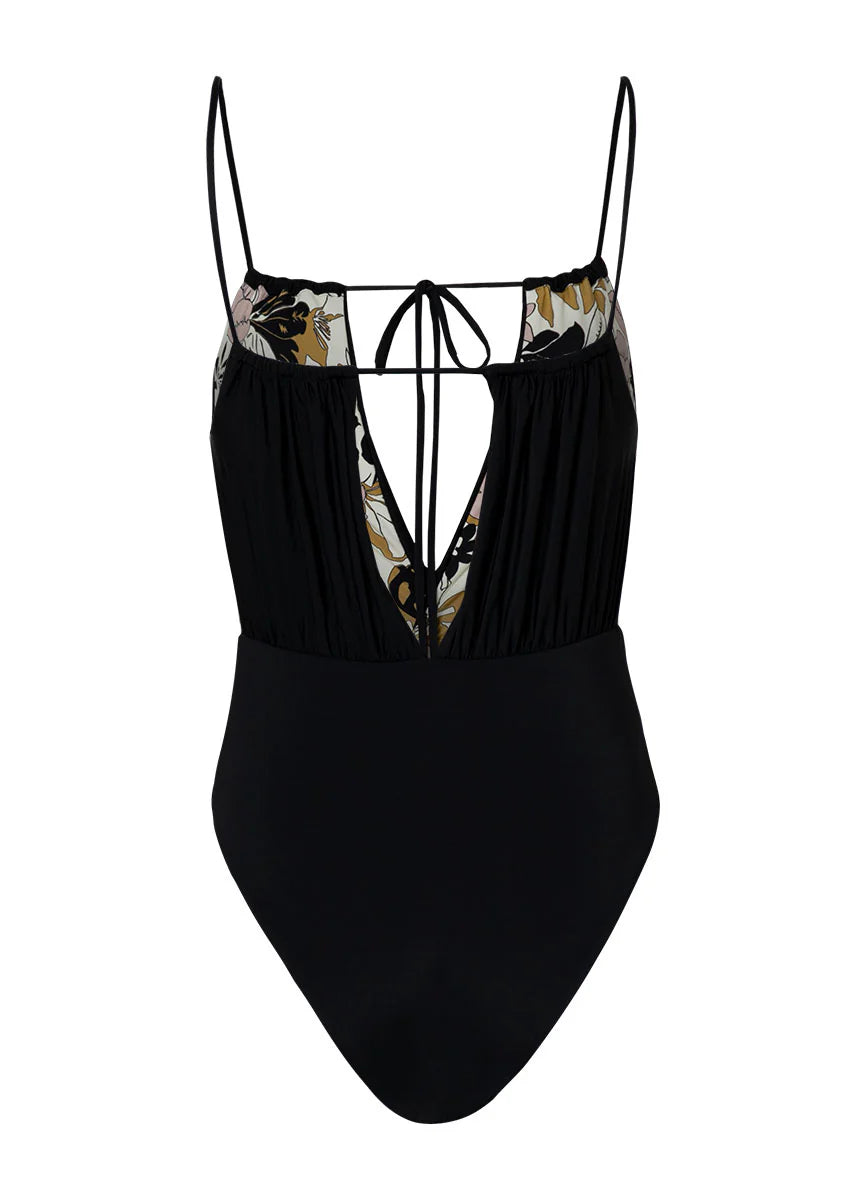 Midnight Ash Audrey V Plunge One Piece