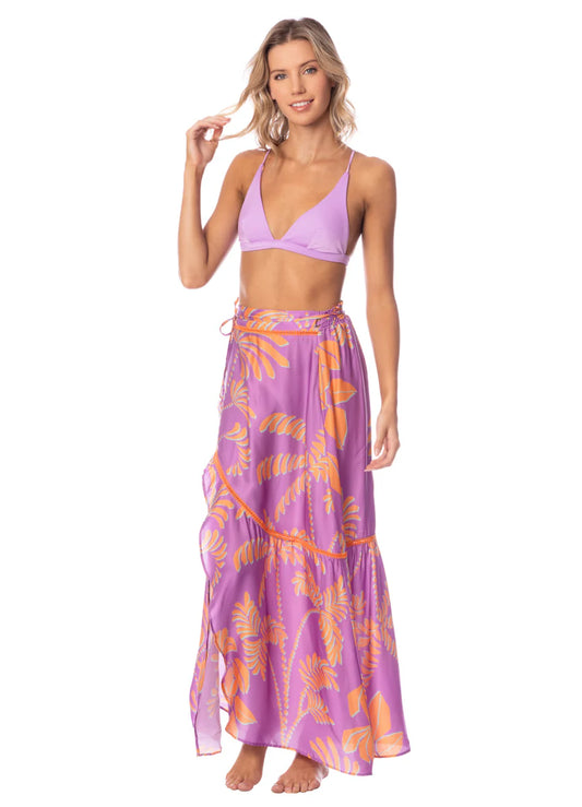 Lilac Ferns Autumnally Skirt sarong