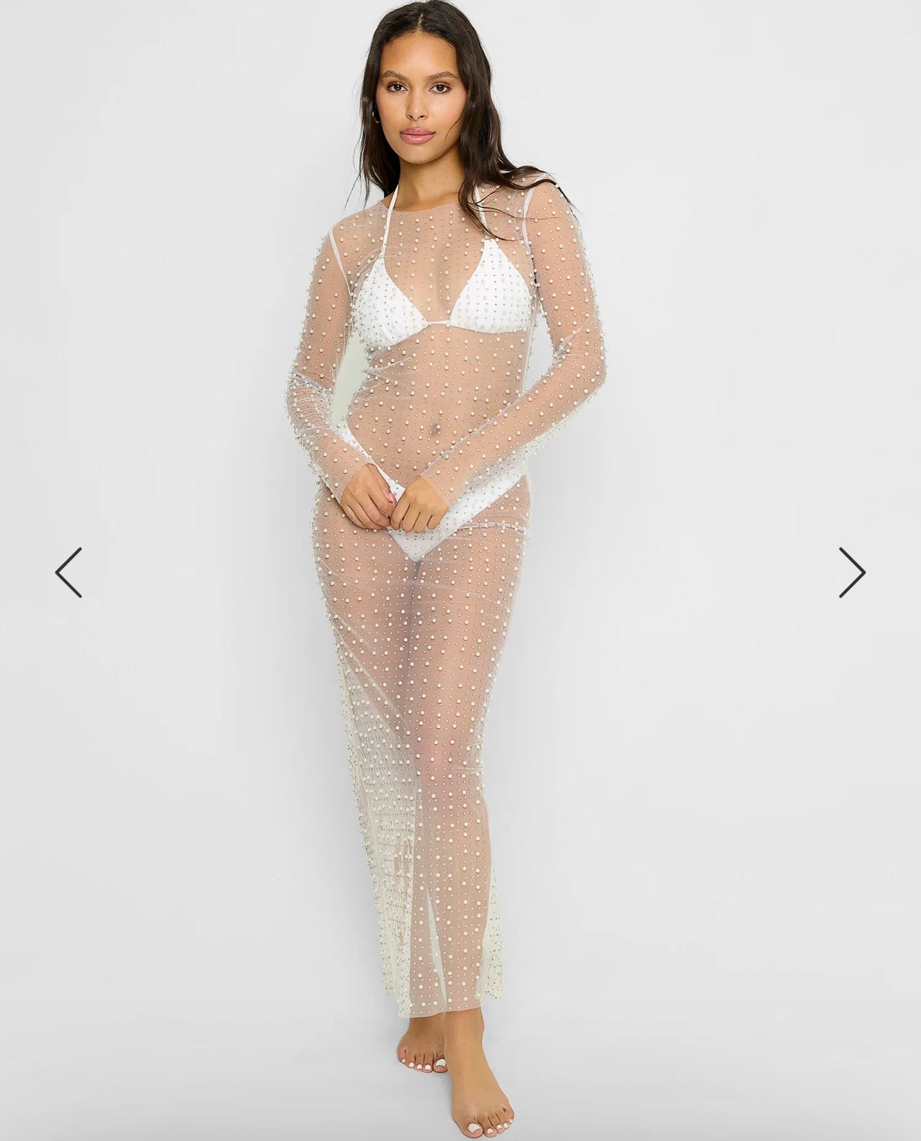 Beach Bunny Mesh Dress White