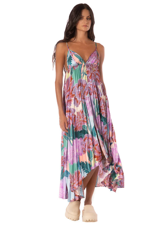 Japanese Eden Parrot Maxi Dress